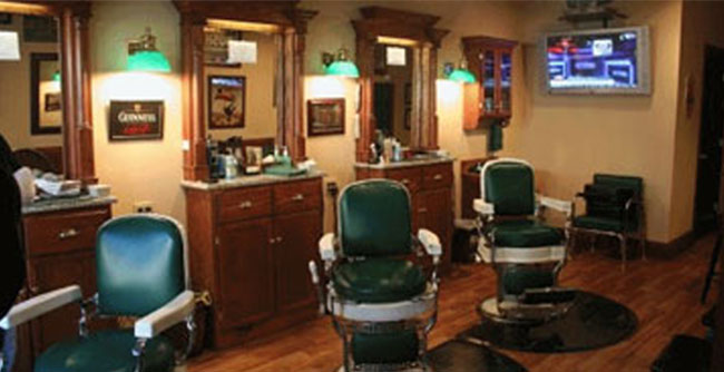 Interior image of VanRyn's Barber shop in West Chester, PA
